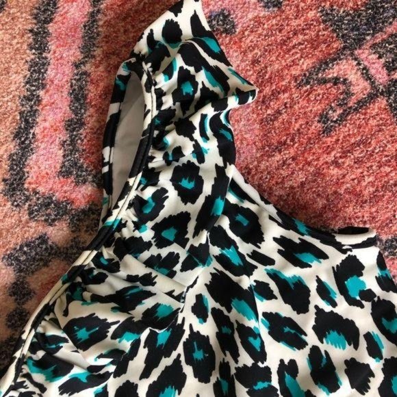 Milly Minis One-Shoulder Ruffle Cheetah Print Swim - Picture 2 of 5